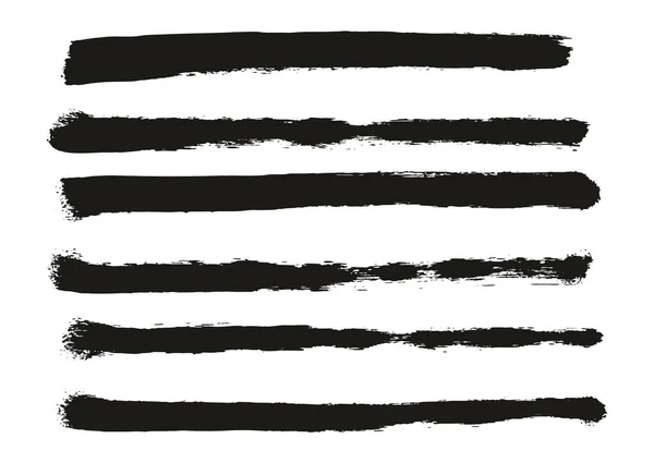 圆形海绵细长艺术家笔刷直线高细节抽象矢量背景集 — 图库矢量图片