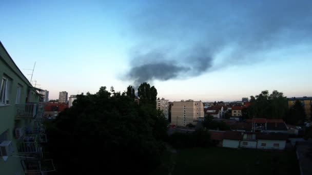 Big Black Smoke Fire Zagreb Croatia — Stok Video
