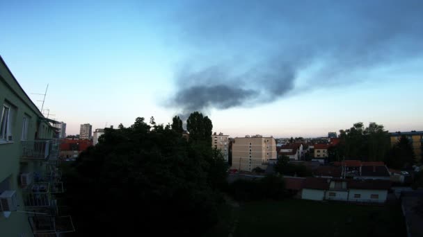 Big Black Smoke Fire Zagreb Croatia — 图库视频影像