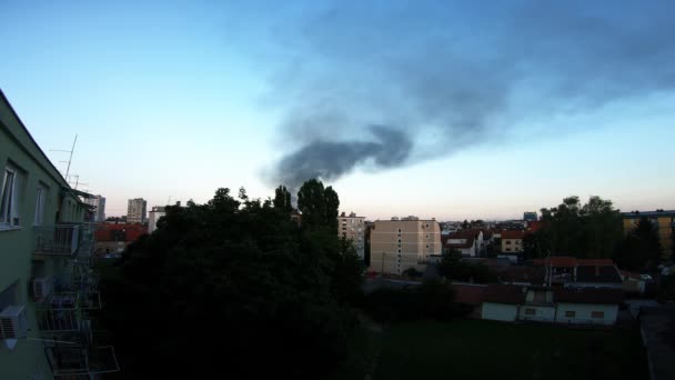 Big Black Smoke Fire Zagreb Croatia — Stok video