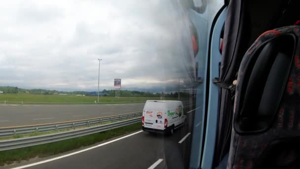 Toll Booth Bus Drive Highway Croatia — Wideo stockowe