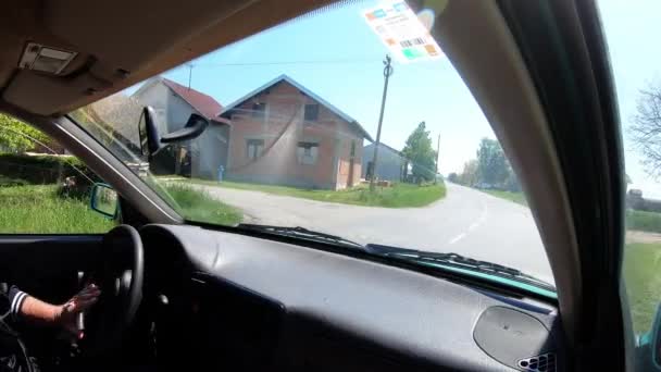 Car Drive Koryto Město Země Osobní Pohled — Stock video
