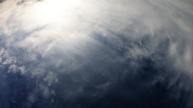 Cloudy Day With Blue Sky And Sun Showing Trough Clouds