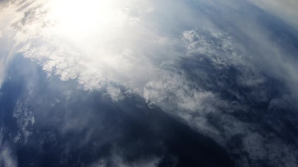 Cloudy Day Blue Sky Sun Showing Trough Clouds — Videoclip de stoc