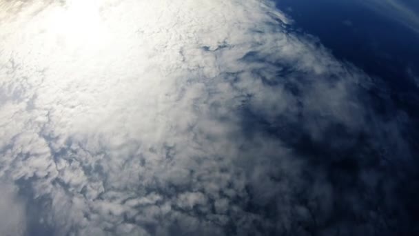 Cloudy Day Blue Sky Sun Showing Trough Clouds — Stockvideo
