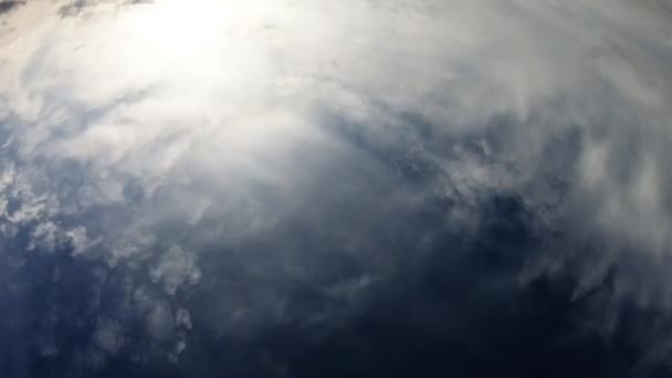 Cloudy Day Blue Sky Sun Showing Trough Clouds — 图库视频影像