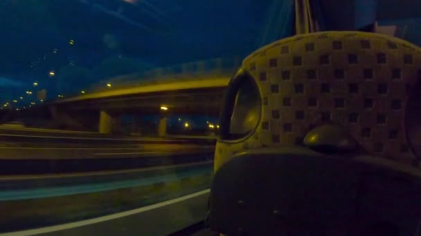 Autobus Autostradzie Koryta Chorwacja Wieś Nocy — Wideo stockowe