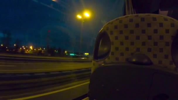 Passeio Autocarro Uma Estrada Difícil Croácia Campo Noite — Vídeo de Stock
