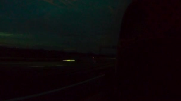 Bus Ride Highway Trough Croatia Countryside Night — Stok Video