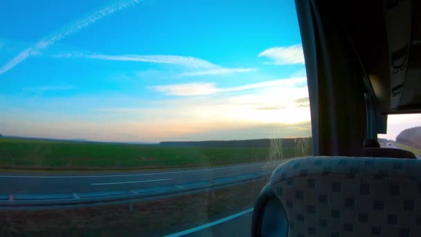 Bus Ride Sur Une Autoroute Travers Croatie Campagne Avec Beau — Video