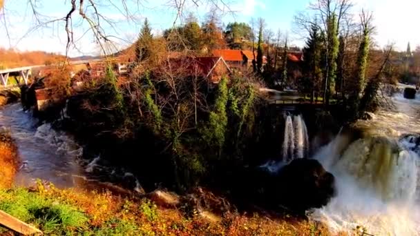 Wielki Wodospad Zapierająca Dech Piersiach Przyroda Rastoke Chorwacja — Wideo stockowe