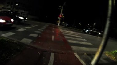 Zagreb 'de Gece Bisiklet Sürme Sokakları Hırvatistan' da