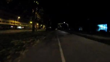 Zagreb 'de Gece Bisiklet Sürme Sokakları Hırvatistan' da