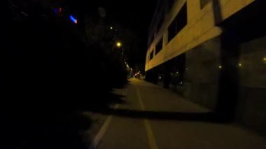 Zagreb 'de Gece Bisiklet Sürme Sokakları Hırvatistan' da