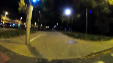 Zagreb 'de Gece Bisiklet Sürme Sokakları Hırvatistan' da