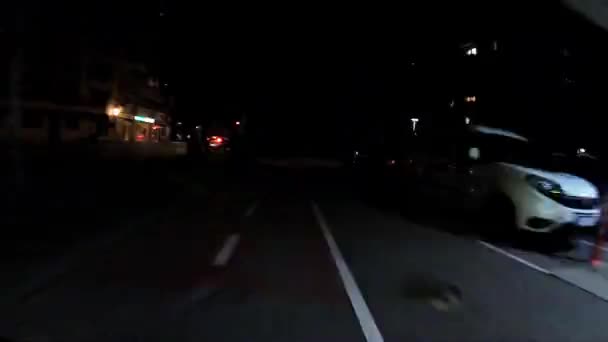 Rowerowa Przejażdżka Ulicami Zagrzebiu Chorwacja Nocy — Wideo stockowe