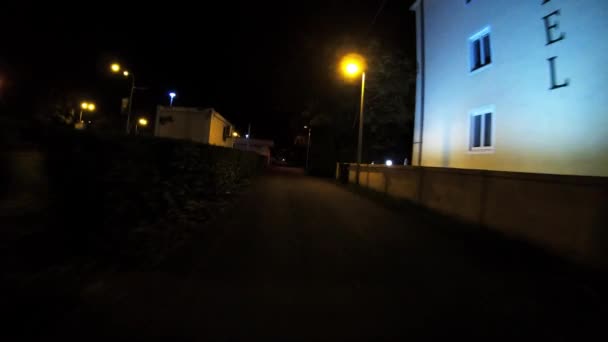 Fahrradtour Durch Die Straßen Zagreb Kroatien Bei Nacht — Stockvideo