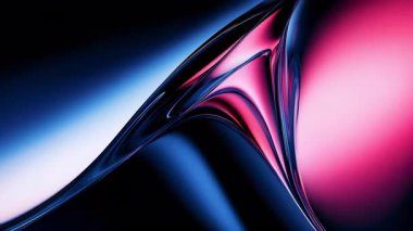 Canlı ve dinamik bir bileşim, pürüzsüz ve dalgalı kıvrımları mavi ve pembe renklerde sergiliyor.