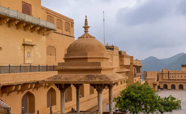 Arquitectura Del Famoso Fuerte Ambarino Histórico Jaipur Rajastán India —  Fotos de Stock