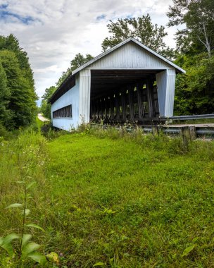 Tarihi Giddings yolu Ashtabula County, Ohio, ABD 'deki köprüle kaplı..