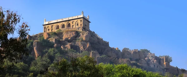 Qutub Shahi Kings建造的历史性的Golconda堡垒全景 位于印度海得拉巴市 — 图库照片