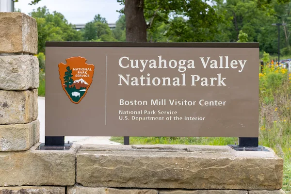 Boston Mills Ohio Usa August 2022 Beschilderung Des Cuyahoga Valley — Stockfoto