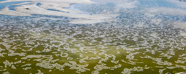 Blick Auf Farbenfrohes Alkali Wasser Owens Lake Kalifornien — Stockfoto