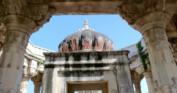 Histórico Cenotafios Ahar Ciudad Udaipur Todavía Cuentan Con Coraje Valor — Vídeos de Stock