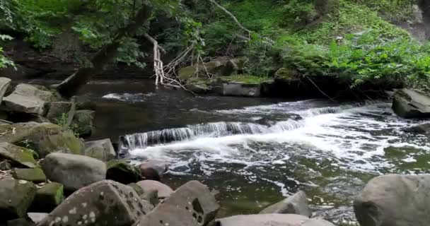 Tinkers Creek Ohio Mała Górna Woda Spada Tinker Creek Parku — Wideo stockowe