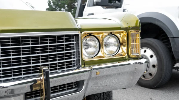 Mobil Klasik Amerika Bangsal Kayu Bermimpi Menjelajahi Detroit Michigan Tutup — Stok Foto
