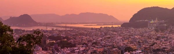 Vijayawada Andhra Pradesh India October 2022 Super Panoramic View Vijayawada — Foto Stock