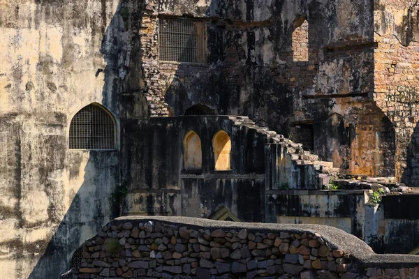 Ruínas Histórico Forte Golconda Hyderabad Telangana Índia — Fotografia de Stock