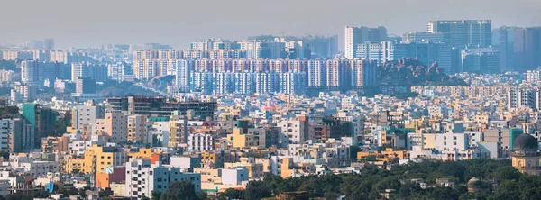 Hyderabad India Října 2022 Panorama Města Hyderabad Čtvrté Nejlidnatější Město — Stock fotografie