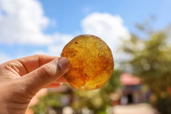 Close View Clear Orange Healing Crystal Sky — Stock Photo, Image