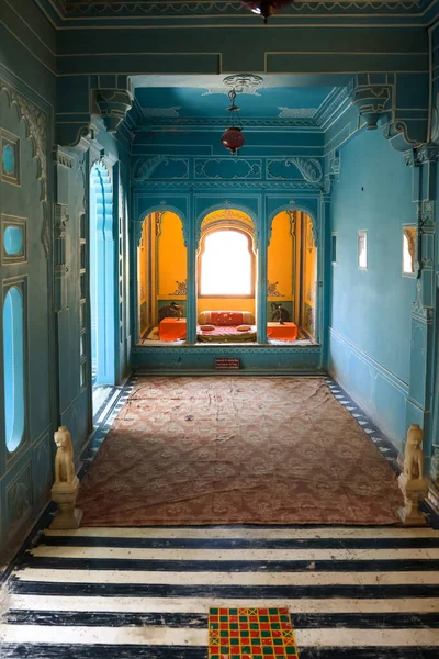Udaipur Rajasthan India October 2022 Maharaja Traditional Sitting Arrangements Historical — 图库照片