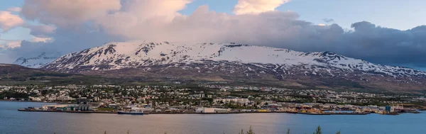 Akureyri Ijsland Juni 2021 Panoramisch Uitzicht Akureyri Stad Een Vijfde — Stockfoto