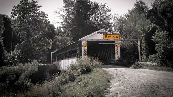 历史根路覆盖了俄亥俄州Ashtabula县的桥 — 图库照片