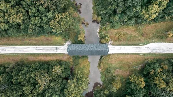 Top View Giddings Road Covered Bridge Ashtabula County Ohio — Stock Photo, Image