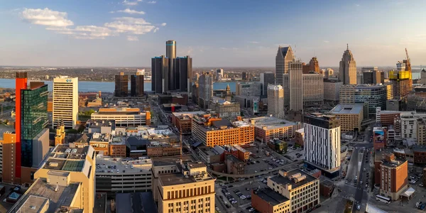 Detroit Usa May 2022 Aerial View Detroit Downtown Detroit Second — Stockfoto