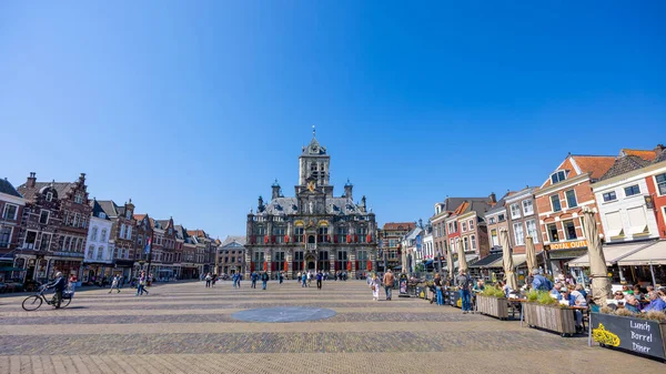 Delft Нідерланди May 2023 Renaissance Style Building Old Delft City — стокове фото