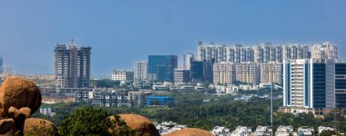 Hyderabad, INDIA - 23 Ekim 2022: Haydarabad Hindistan 'ın dördüncü ve altıncı en kalabalık şehir ve Hindistan' ın en büyük bilgi teknolojisi merkezidir..