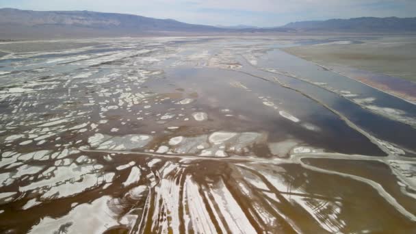 Owens Gölü Nün Insansız Hava Aracı Görüntüsü Kaliforniya Nın Mojave — Stok video