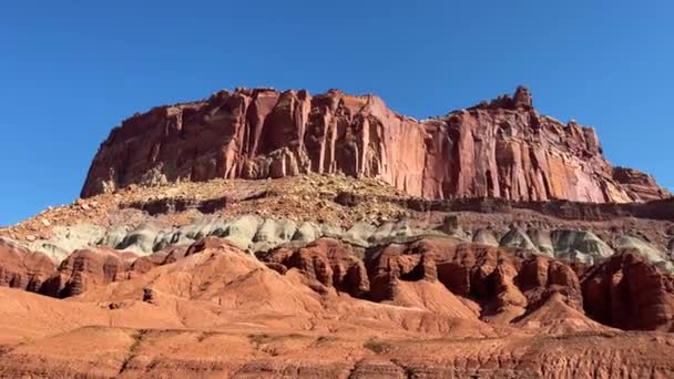 Scenic Red Rock Formations Capitol Reef National Park Utah — Stock Video