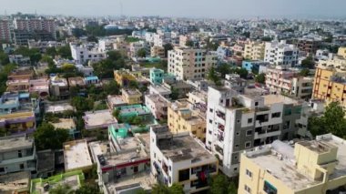 Hyderabad, INDIA - October 24, 2022 : Skyline of Hyderabad city, is the fourth most populous city and sixth most populous urban agglomeration in India.