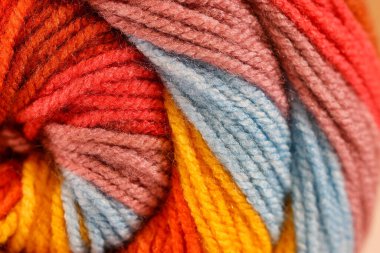 Renkli yün ipliğin yakın görüntüsü