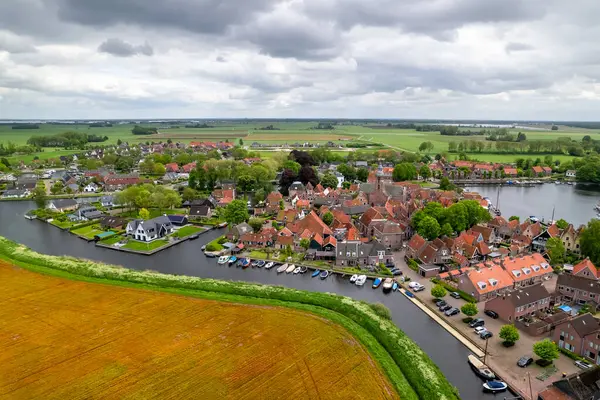 stock image Aerial view of Blokzijl city located in the province of Overijssel, the Netherlands, was founded in the 1580s as a trading post for peat.