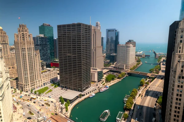Чикаго Штат Иллинойс Сша Июн 2023 Вид Воздуха Высотные Здания — стоковое фото