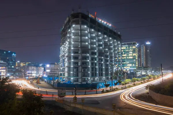 Hyderabad, INDIA - 25 Ekim 2022: Hitech City, Hyderabad 'da yeni inşaat, Hindistan' daki en kalabalık dördüncü ve altıncı şehir..