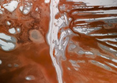 Aerial view of colorful Alkali flats at Owens Lake, California. Abstract background. clipart