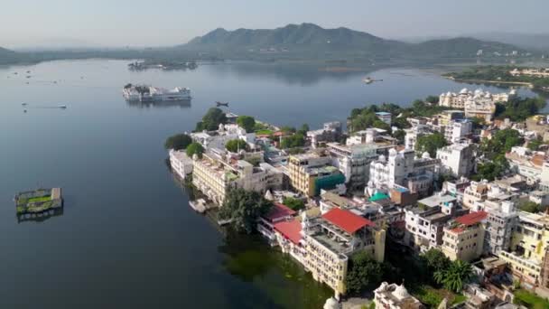 Udaipur Rajasthan India October 2022 Aerial View Udaipur City Known — Stok video
